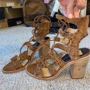 Dolce Vita womens suede brown lace up block heels. SO cute!